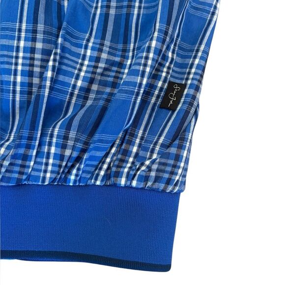 Sean John Blue Plaid Bomber Jacket Mens Size Medium - Picture 8 of 13